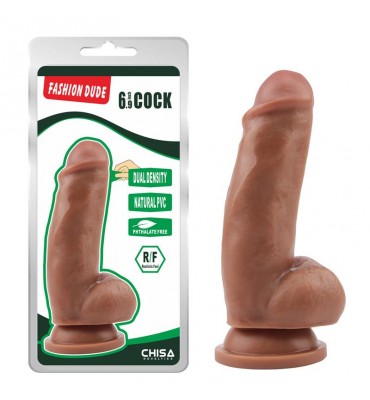 Dildo Dual Density Fashion Dude 175 x 49 cm Bronceado