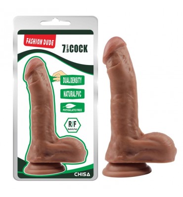 Dildo Dual Density Fashion Dude 205 x 45 cm Bronceado