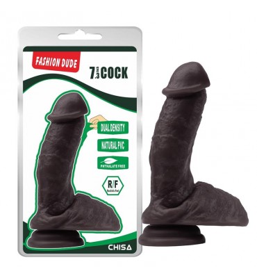 Dildo Dual Density Fashion Dude 185 x 43 cm Marron