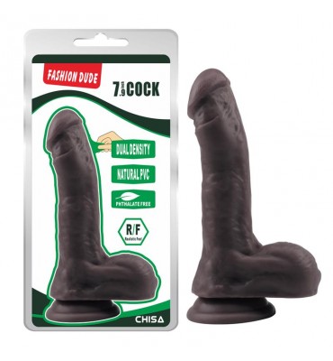 Dildo Dual Density Fashion Dude 205 x 45 cm Marron