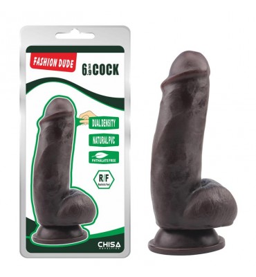 Dildo Dual Density Fashion Dude 175 x 49 cm Marron