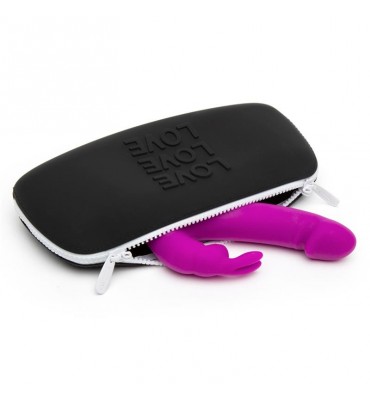 Estuche con Cremallera LOVE Medio Negro