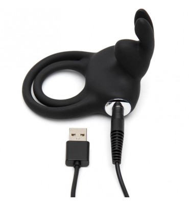 Anillo para Pene con Conejito para Parejas USB Negro