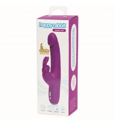 Vibrador Slimline Realistic USB Purpura