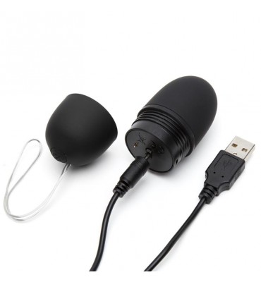 Huevo Vibrador con Control Remoto USB Negro