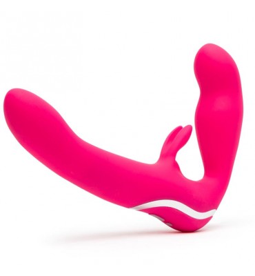 Vibrador Doble sin Arnes On Rabbit USB Rosa