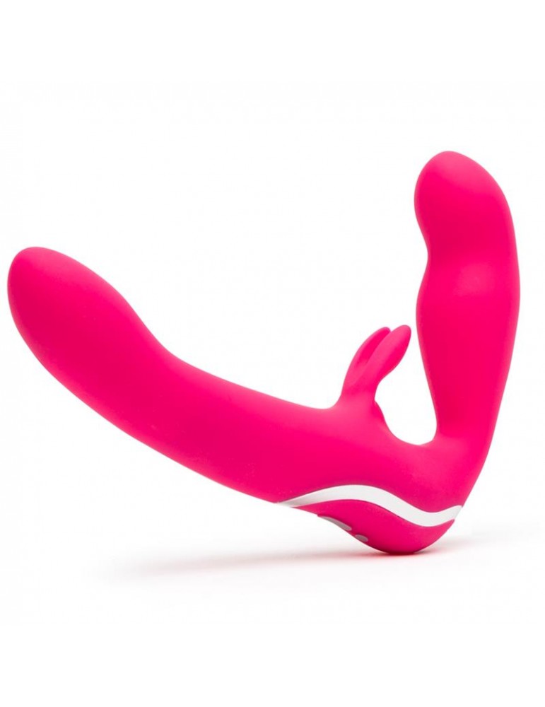 Vibrador Doble sin Arnes On Rabbit USB Rosa