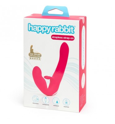Vibrador Doble sin Arnes On Rabbit USB Rosa