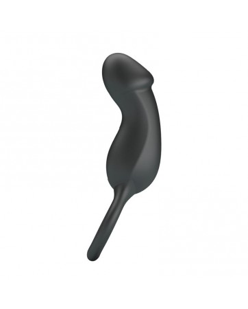 Trae Anillo Vibrador Silicona USB Negro