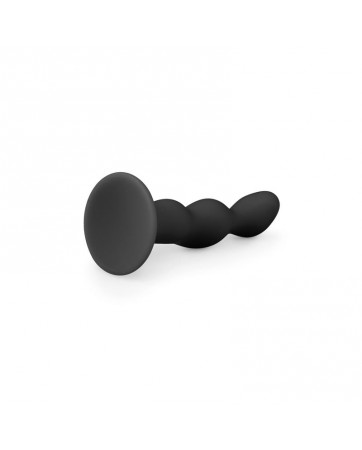 Plug Anal Silicona Ribbed Black