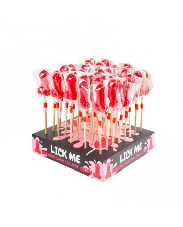 Display Piruleta Pene Cereza Efecto Calor Picante 40pcs