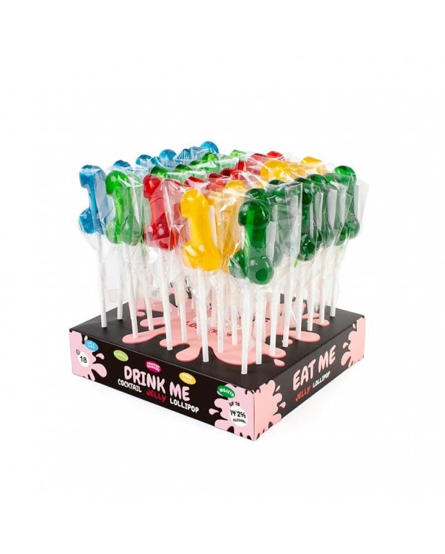 Expositor Piruletas Pene Sabores con Alcohol 40 uds