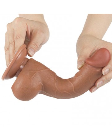 Dildo con Piel Retractil 75 Bronceado