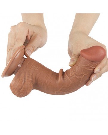 Dildo con Piel Retractil Skin 8 Bronceado
