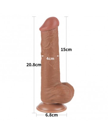Dildo con Piel Retractil Skin 8 Bronceado