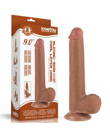 Dildo con Piel Retractil 9 Bronceado