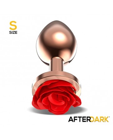 Rose Plug Anal Oro Rosa Rosa Roja en la Base Talla S
