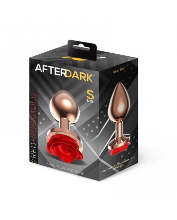 Rose Plug Anal Oro Rosa Rosa Roja en la Base Talla S