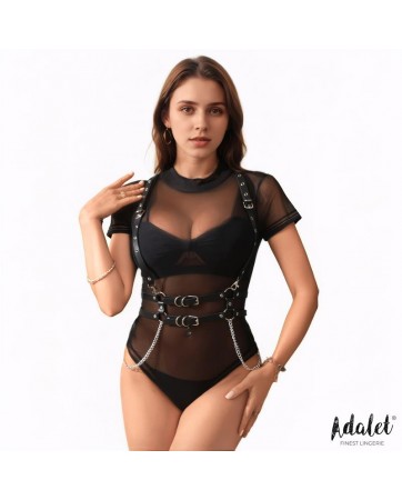 Brenda Arnes para Pecho Cuero Vegano con Cadenas Talla unica