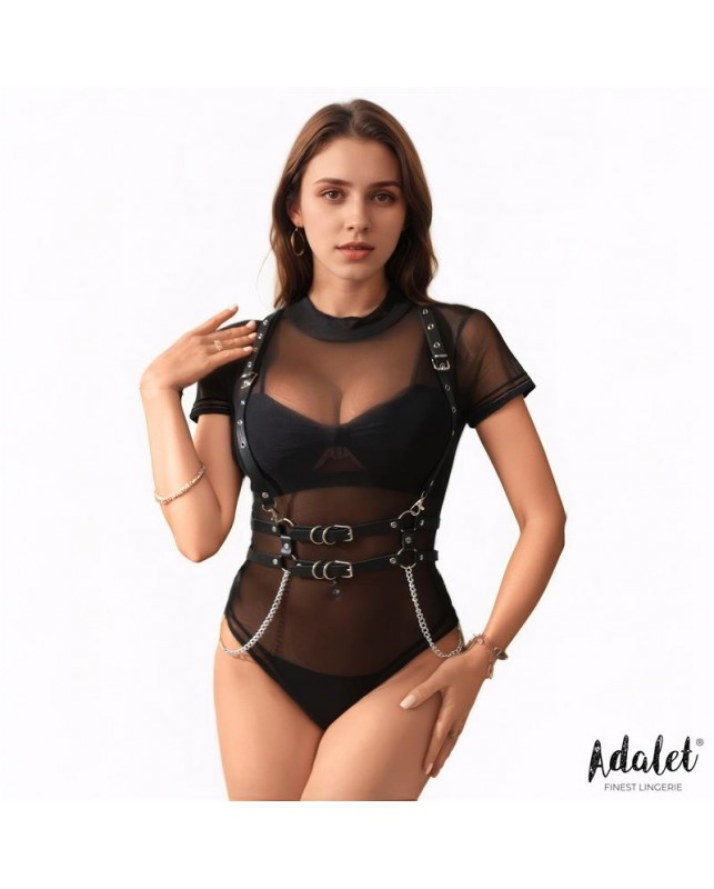 Brenda Arnes para Pecho Cuero Vegano con Cadenas Talla unica