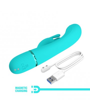 Scocco Vibrador con Rabbit Turquesa
