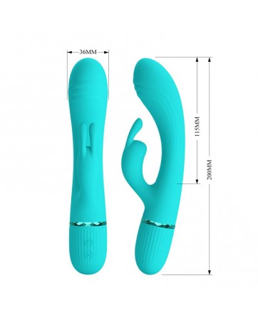 Scocco Vibrador con Rabbit Turquesa