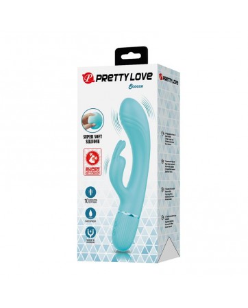 Scocco Vibrador con Rabbit Turquesa