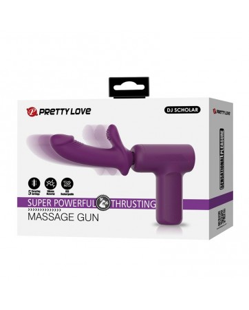 Dj Scholar Pistola de Masaje con Dildo Funcion Empuje Purpura