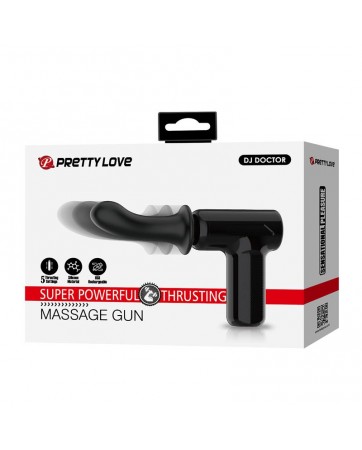 Dj Doctor Pistola de Masaje Dildo Funcion Empuje Negro
