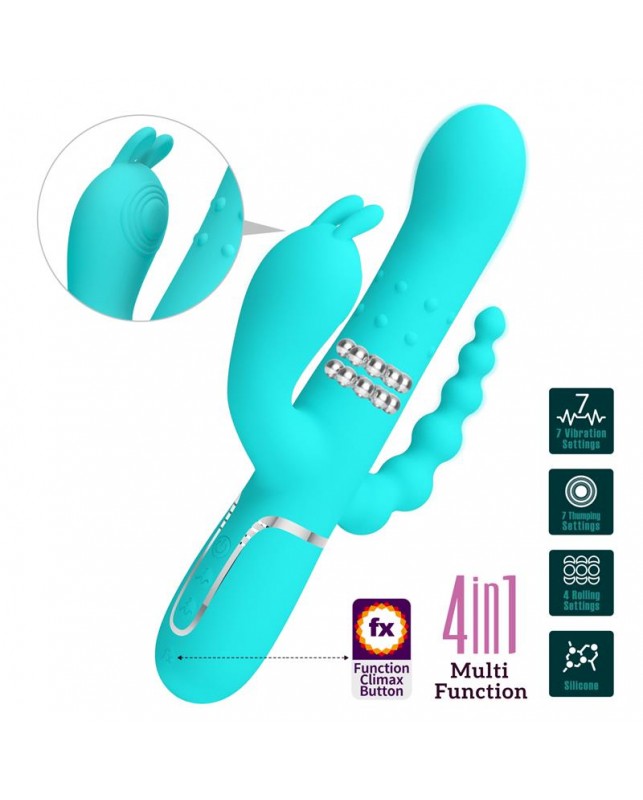 Cammy Vibrador con Bolas Rotadoras y Cadena Anal