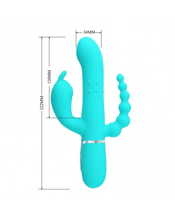 Cammy Vibrador con Bolas Rotadoras y Cadena Anal