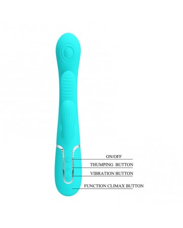 Shania Vibrador con Lengua y Thumping Turquesa