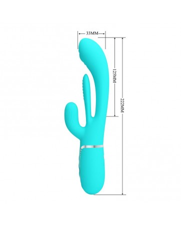 Shania Vibrador con Lengua y Thumping Turquesa