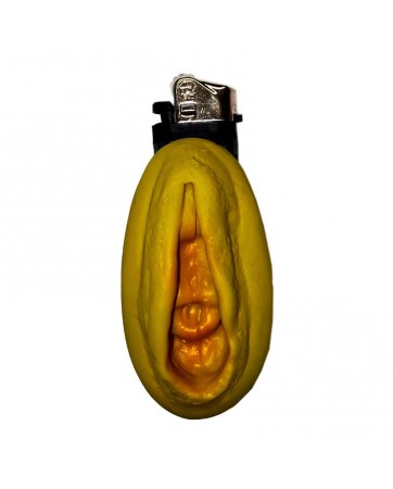 Mechero en Forma de Vagina Dorado