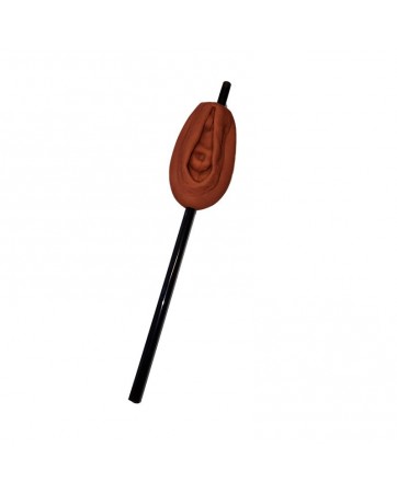 Pajita con Adorno Forma de Vagina Mulata