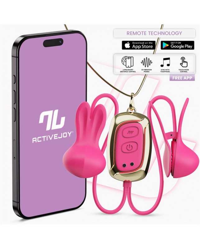 Tickly Pinzas para Pezones con Vibracion Control y Collar con APP