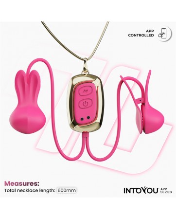 Tickly Pinzas para Pezones con Vibracion Control y Collar con APP