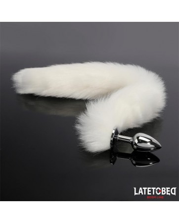 Plug Anal con Cola Blanco 40 cm