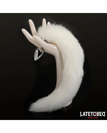 Plug Anal con Cola Blanco 40 cm