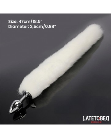 Plug Anal con Cola Blanco 40 cm
