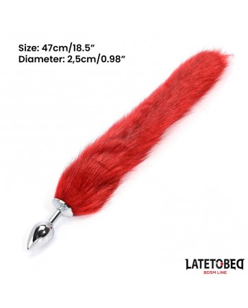 Plug Anal con Cola Rojo Vino 40 cm