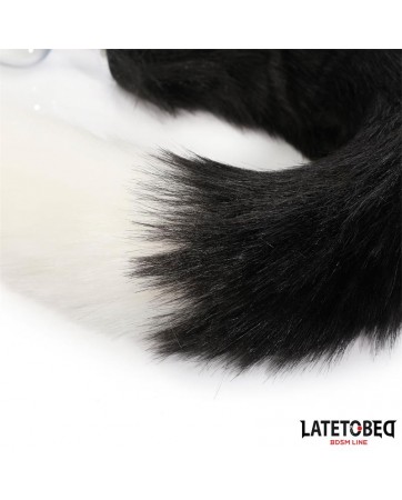 Plug Anal con Cola Blanco y Negro 40 cm