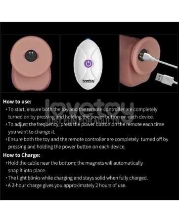 Dildo con Vibracion Piel Deslizante Silicona Dual Layer 8
