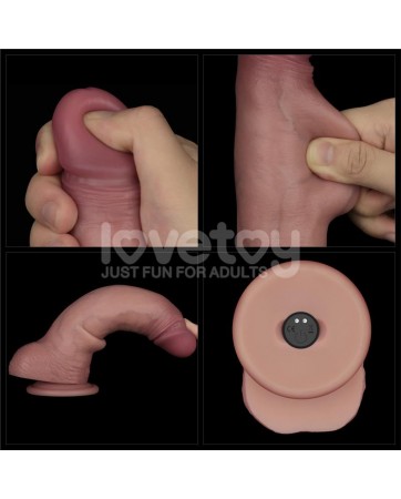 Dildo con Vibracion Piel Deslizante Silicona Dual Layer 85