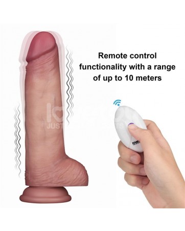 Dildo con Vibracion Piel Deslizante Silicona Dual Layer 85