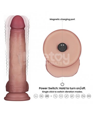Dildo con Vibracion Piel Deslizante Silicona Dual Layer 85
