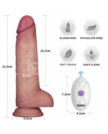 Dildo con Vibracion Piel Deslizante Silicona Dual Layer 85