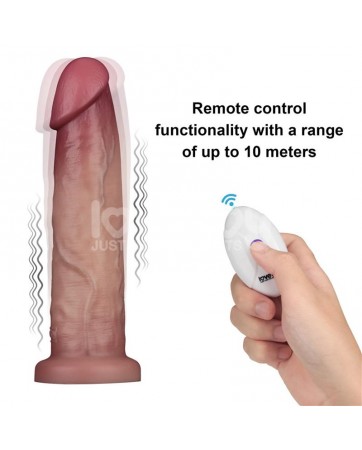 Dildo con Vibracion Piel Deslizante Silicona Dual Layer 9