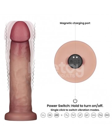 Dildo con Vibracion Piel Deslizante Silicona Dual Layer 9