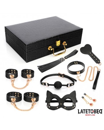 Kit Bondage de 8 Pz Cuero con Maletin de Almacenaje
